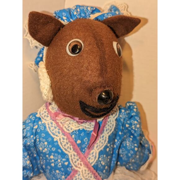 Vintage 21" Celluloid Masked Face Little Red Riding Hood Topsy Turvy Doll - Picture 8 of 8